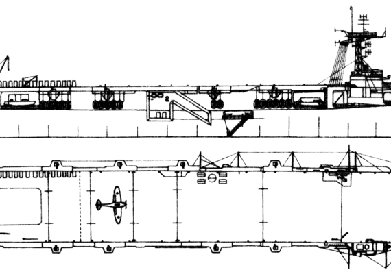 Авианосец HMS Vindex 1944 [Escort Carrier] - чертежи, габариты, рисунки